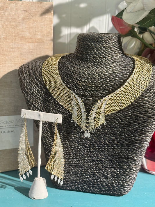 Woven Necklace & Earrings