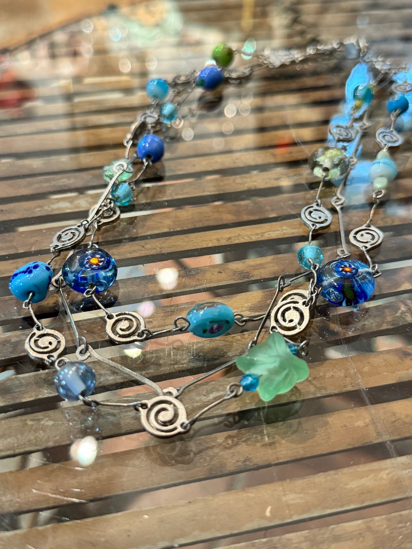Multi-strand Art Glass Necklace
