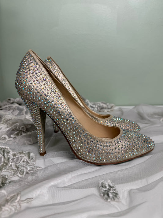 rhinestone crystal pumps