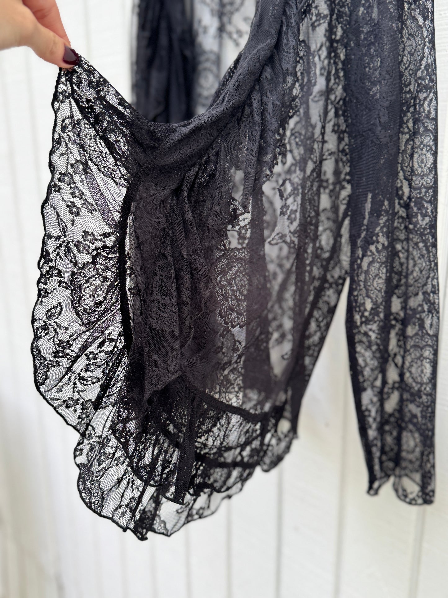 Sheer Lace Open Cardigan