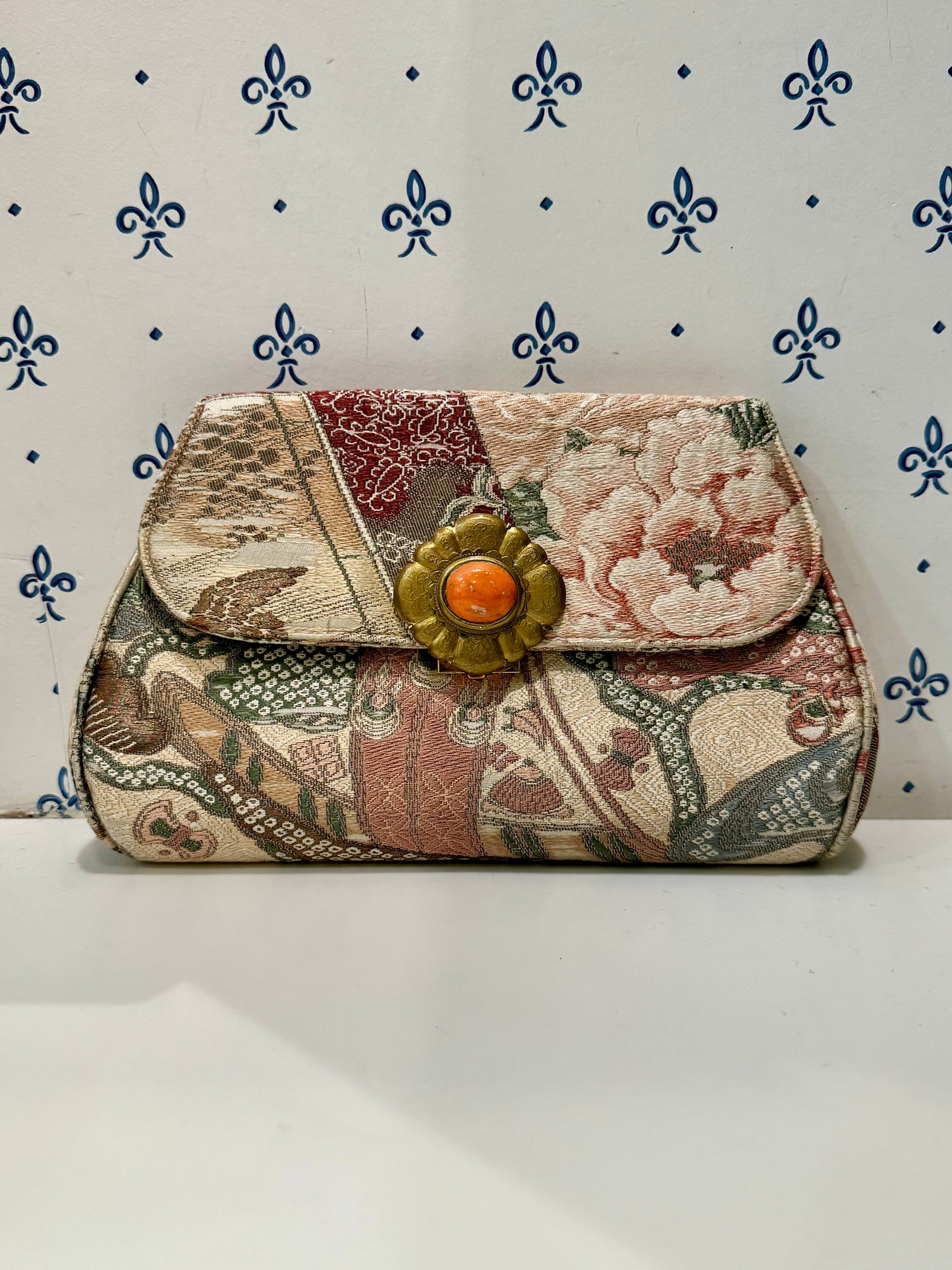 1960s kimono brocade clutch