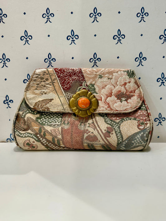 1960s kimono brocade clutch