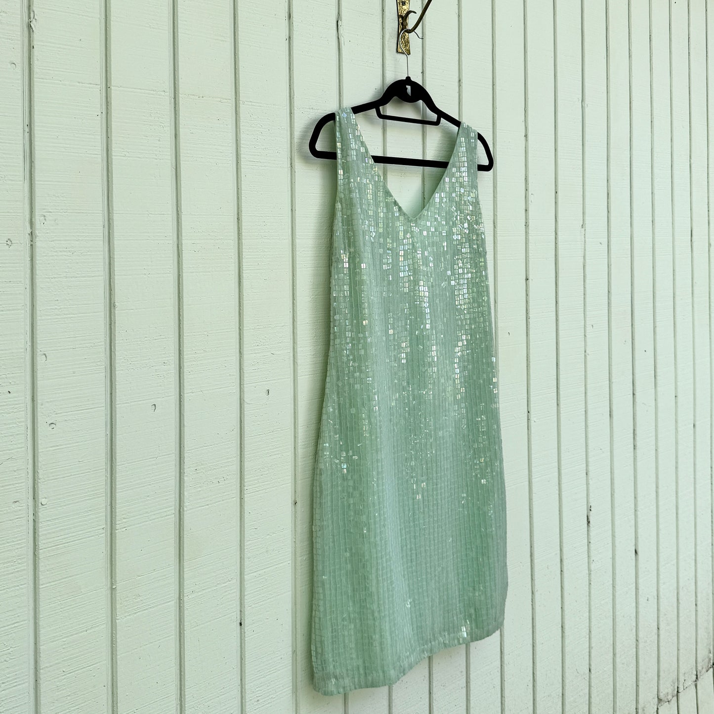 Mint Sequined Sheath Dress