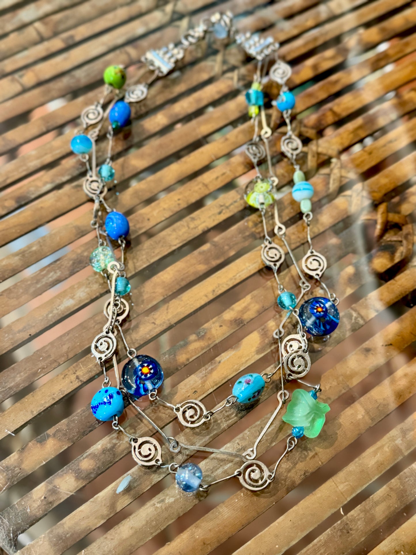 Multi-strand Art Glass Necklace