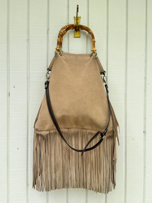 Suede Fringe Hobo