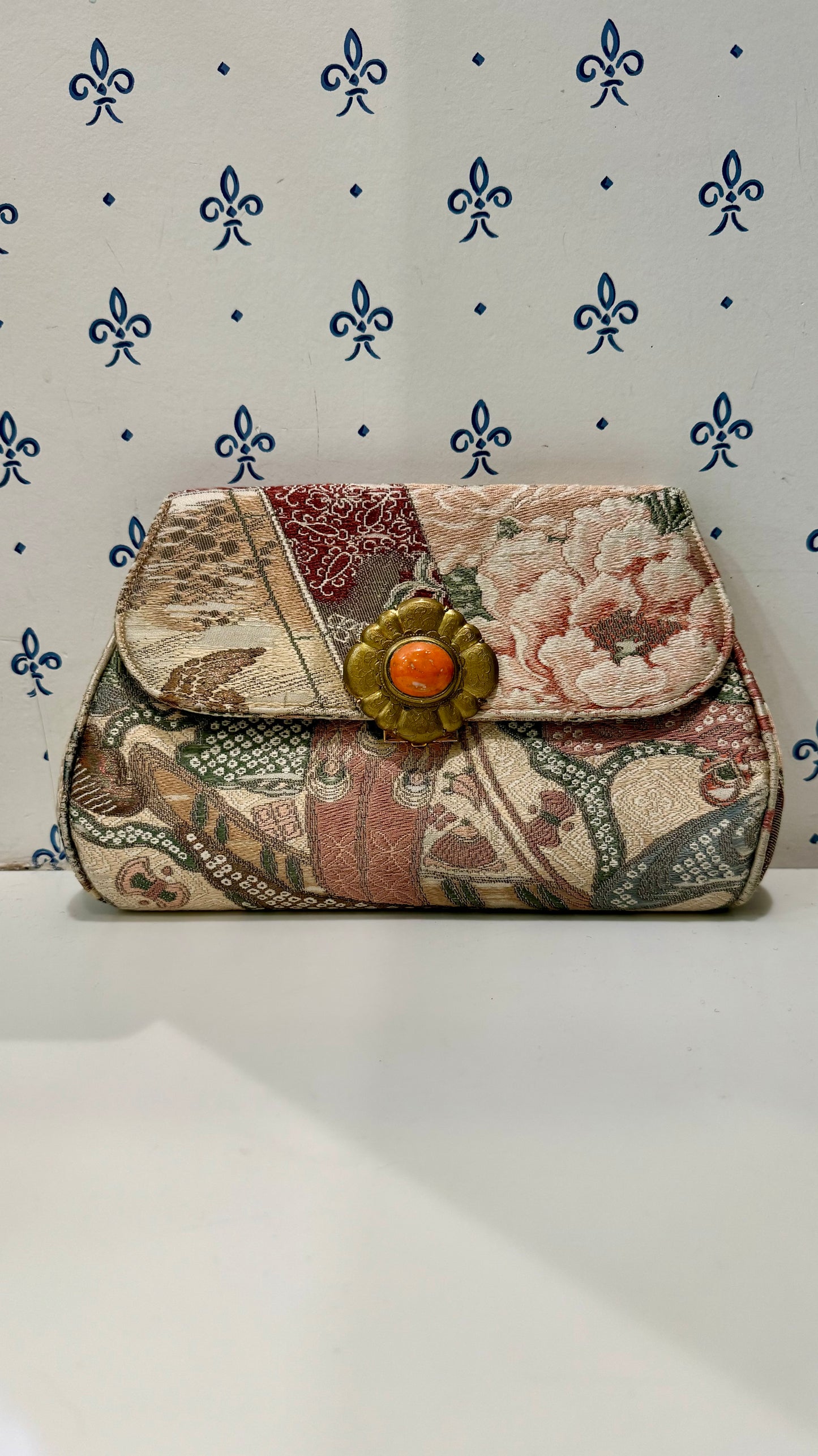 1960s kimono brocade clutch