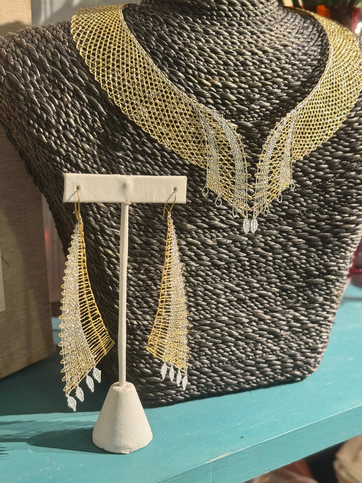 Woven Necklace & Earrings