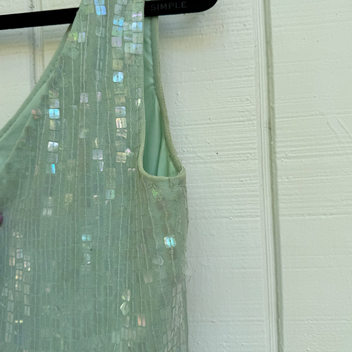 Mint Sequined Sheath Dress