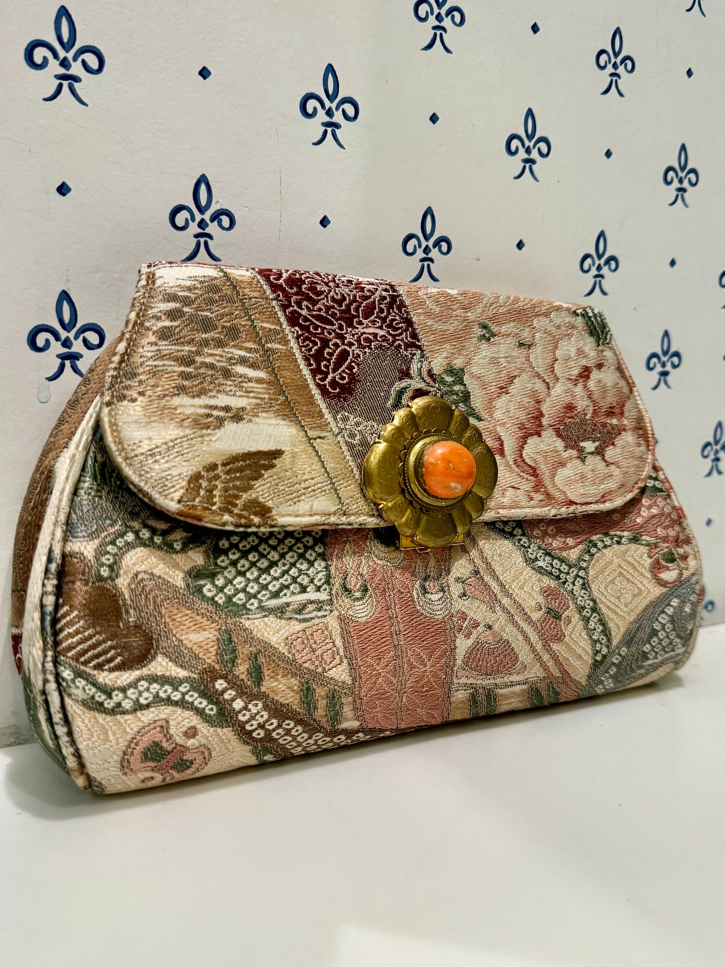 1960s kimono brocade clutch