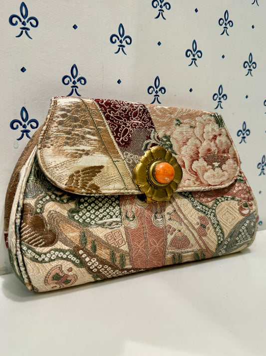 1960s kimono brocade clutch