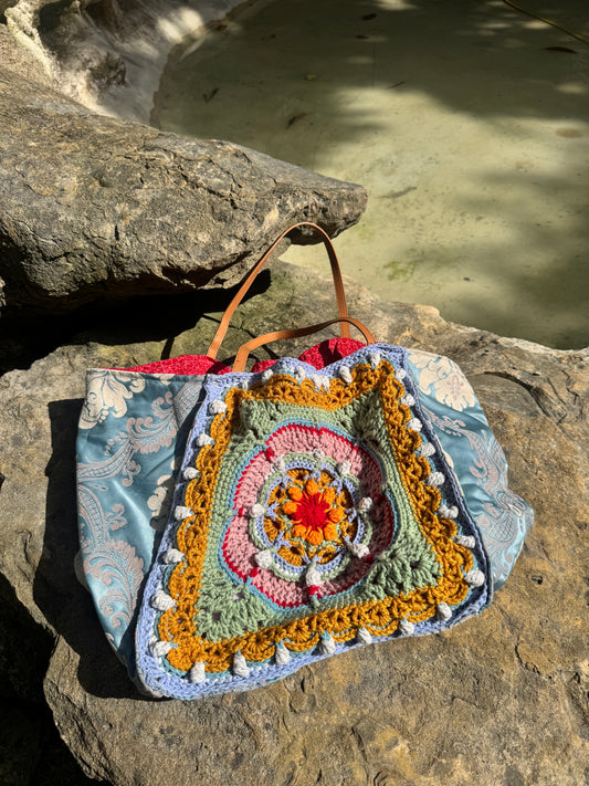 Boho Crochet Oversized Tote