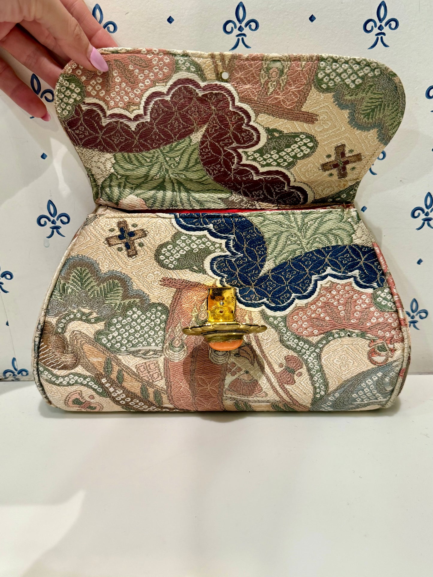 1960s kimono brocade clutch