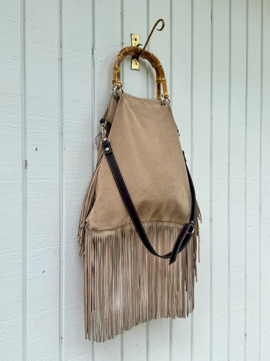 Suede Fringe Hobo