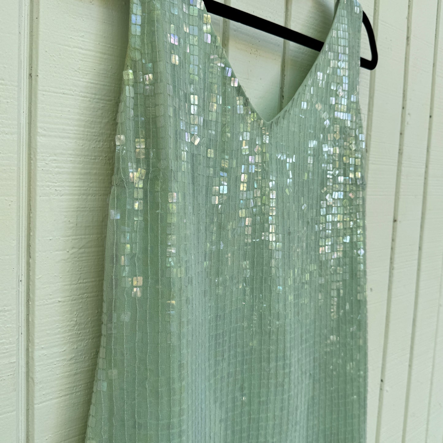 Mint Sequined Sheath Dress