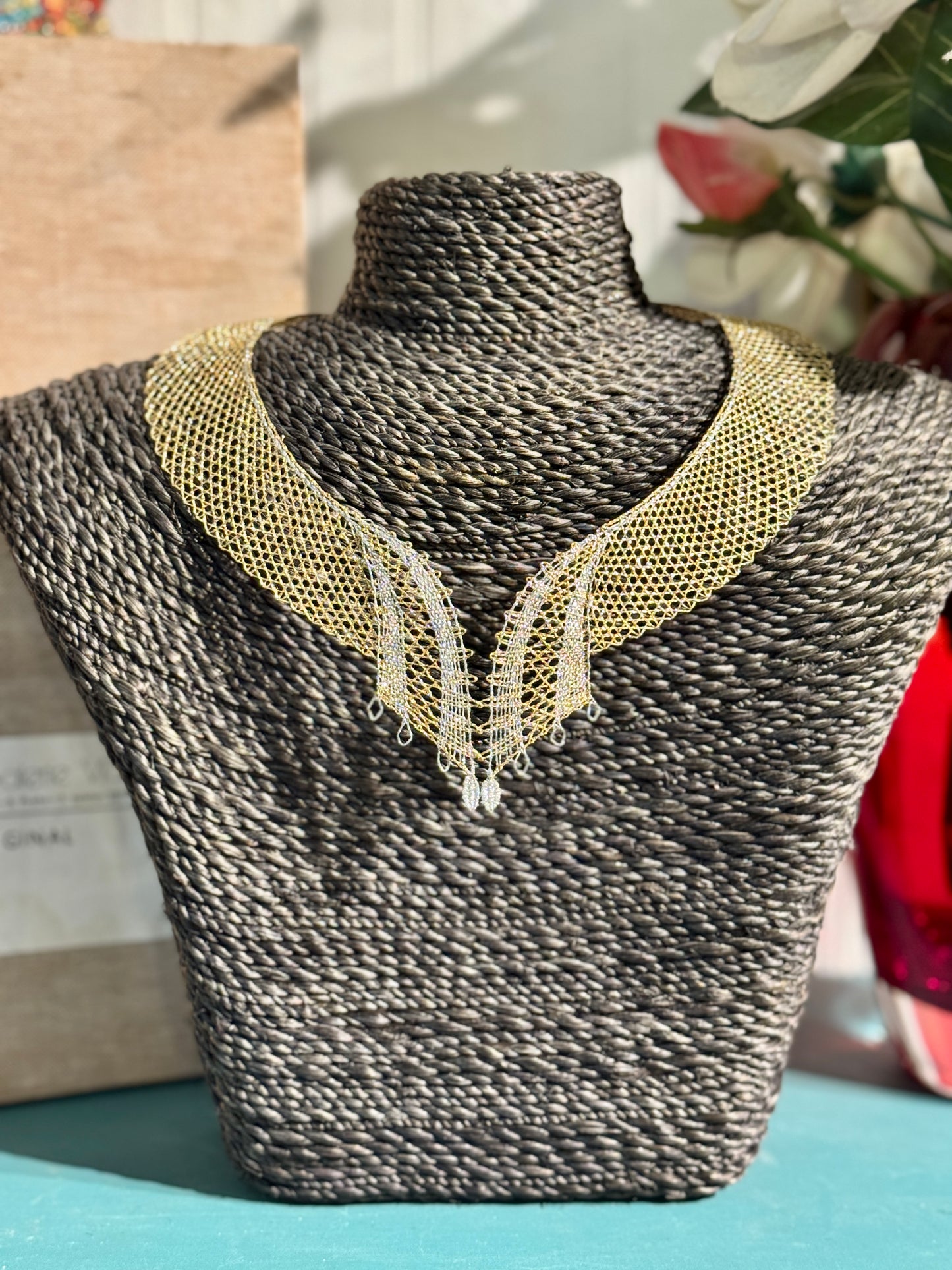 Woven Necklace & Earrings