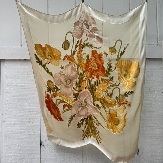 Ferragamo Burnout Floral Large Silk Square Scarf