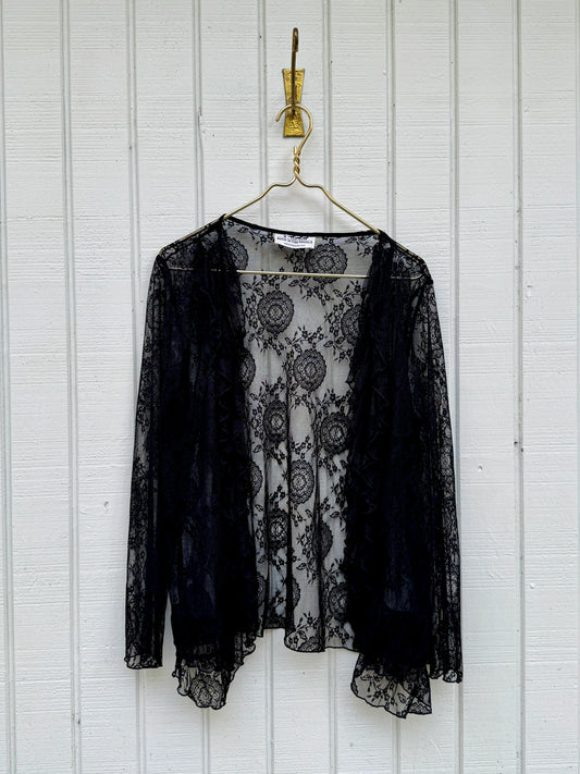 Sheer Lace Open Cardigan