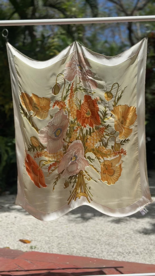 Ferragamo Burnout Floral Large Silk Square Scarf